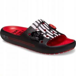 Klapki Dla Dorosłych Crocs Classic Darth Vader Slide. Czarne klapki damskie Crocs, bez wzorów, z materiału, bez obcasa, bez zapięcia. Za 167.99 zł.