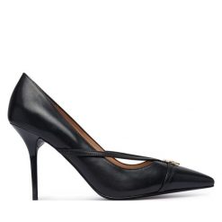 Szpilki LOVE MOSCHINO. Czarne szpilki damskie Love Moschino, bez wzorów, bez obcasa, na szpilce, bez zapięcia. Za 1,059.00 zł.
