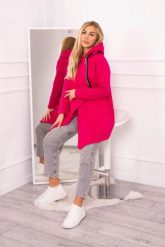 Bluza ocieplana z asymetrycznym suwakiem fuksja. Czerwone bluzy damskie KESI, l, bez wzorów, z bawełny, bez kaptura. Za 238.37 zł.