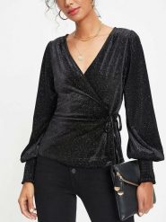Milan Kiss Bluzka w kolorze czarnym rozmiar: L. Czarne bluzki damskie Milan Kiss, l, bez wzorów, bez kołnierzyka, bez ramiączek. Za 113.10 zł.