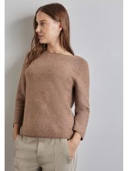 Street One Sweter w kolorze jasnobrązowym rozmiar: 40. Brązowe swetry klasyczne damskie Street One, z bawełny, bez kołnierzyka. Za 96.60 zł.