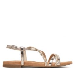 Sandały Tamaris. Żółte sandały damskie Tamaris, bez wzorów, bez obcasa, na płaskiej podeszwie, bez zapięcia. Za 289.99 zł.