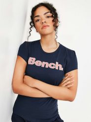 Bench Koszulka "Leora" w kolorze granatowym rozmiar: 46. Niebieskie bluzki damskie Bench, bez wzorów, z bawełny, bez kołnierzyka, bez ramiączek. Za 72.95 zł.