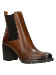 Wojas Skórzane botki w kolorze brązowym rozmiar: 40. Brązowe botki damskie Wojas, eleganckie, bez obcasa, bez zapięcia. Za 349.73 zł.