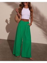 Milan Kiss Spodnie w kolorze zielonym rozmiar: L. Zielone spodnie materiałowe damskie Milan Kiss, bez wzorów, z materiału. Za 175.26 zł.