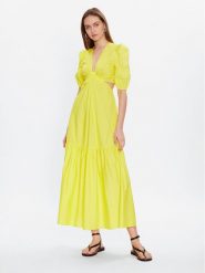 TWINSET Sukienka letnia 231TT2044 Żółty Regular Fit. Żółte sukienki damskie Twinset, bez wzorów, z bawełny, bez ramiączek. Za 2,009.00 zł.
