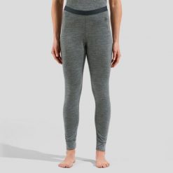 Legginsy termoaktywne damskie ODLO Merino 200 BL Bottom Long. Szare legginsy damskie ODLO, m, bez wzorów, z materiału. Za 410.80 zł.