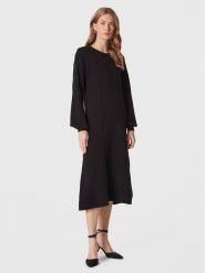 United Colors Of Benetton Sukienka dzianinowa 1244DV00I Czarny Relaxed Fit. Czarne sukienki damskie United Colors Of Benetton, bez wzorów, z dzianiny, bez ramiączek. Za 279.99 zł.
