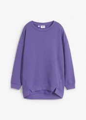 Bluza oversize z mieszanki bawełny. Czerwone bluzy damskie bonprix, bez wzorów, z bawełny, bez kaptura. Za 77.99 zł.
