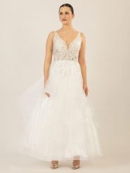 APART Sukienka w kolorze białym rozmiar: 40. Białe sukienki damskie Apart, bez wzorów, z tiulu, bez ramiączek. Za 524.62 zł.