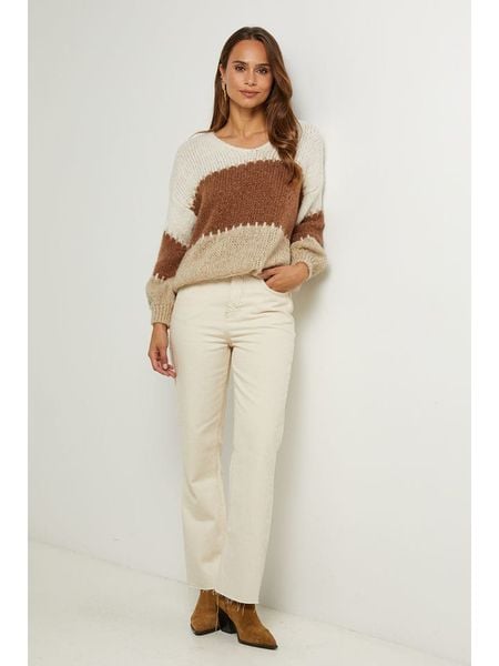L'armoire de Suzette Sweter w kolorze kremowo-jasnobrązowym rozmiar: 34/36. Brązowe swetry klasyczne damskie L'armoire de Suzette, l, bez kołnierzyka. Za 117.99 zł.