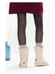 ISLAND BOOT Botki zimowe "Adeline" w kolorze kremowym rozmiar: 41. Brązowe botki damskie Island Boot, na zimę, z materiału, bez obcasa, bez zapięcia. Za 130.99 zł.