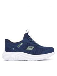 Skechers Sneakersy Bounder Pro Slip-Ins 404208L/NVY Granatowy. Niebieskie buty sportowe chłopięce Skechers, z materiału, bez zapięcia. Za 199.99 zł.