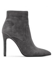 Jenny Fairy Botki WYL2979-11 Szary. Szare botki damskie Jenny Fairy, z materiału, bez obcasa, na szpilce, bez zapięcia. Za 169.99 zł.