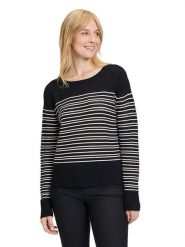 Betty Barclay Sweter w kolorze czarno-kremowym rozmiar: 46. Czarne swetry klasyczne damskie Betty Barclay, ze splotem, bez kołnierzyka. Za 130.99 zł.