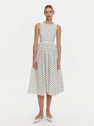 Dolce&Gabbana Sukienka codzienna F6JHVT HS5R7 Biały Regular Fit. Białe sukienki damskie Dolce&Gabbana, bez wzorów, z bawełny, bez ramiączek. Za 6,389.00 zł.