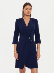 Rinascimento Sukienka koktajlowa CFC0019592002 Granatowy Regular Fit. Niebieskie sukienki damskie Rinascimento, bez wzorów, z syntetyku, wizytowe, bez ramiączek. Za 379.99 zł.