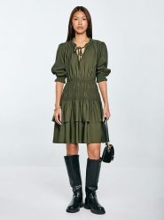 BIG STAR Sukienka w kolorze khaki rozmiar: XL. Brązowe sukienki damskie Big Star, bez wzorów, retro, bez ramiączek. Za 174.99 zł.