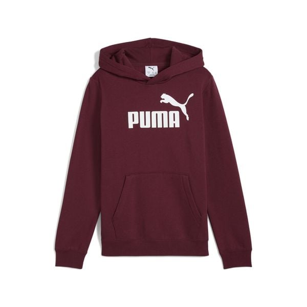 Młodzieżowa polarowa bluza z kapturem ESS z logo No. 1 PUMA Ruby Shimmer Red. Czerwona bluzy damskie Puma, m, bez wzorów, z dżerseju, z kapturem. Za 159.00 zł.
