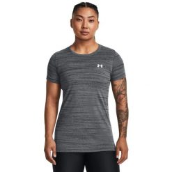 Koszulka damska Under Armour Tech Tiger SSC. Fioletowe koszulki damskie Under Armour, bez wzorów, bez kołnierzyka, bez ramiączek. Za 89.99 zł.