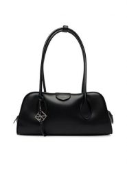 Calvin Klein Torebka Emblem Trio Shoulder Bag LV04F3369G Czarny. Czarne torebki klasyczne damskie Calvin Klein, ze skóry, bez dodatków. Za 649.99 zł.