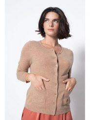 AUTHENTIC CASHMERE Kaszmirowy kardigan "Caron" w kolorze beżowym rozmiar: XXL. Brązowe kardigany damskie AUTHENTIC CASHMERE, xxl, bez wzorów, z kaszmiru. Za 376.85 zł.