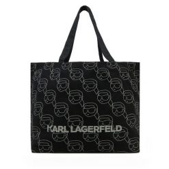 Torebka KARL LAGERFELD. Czarne shopper bag KARL LAGERFELD, bez wzorów, bez dodatków. Za 199.99 zł.
