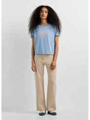 Pepe Jeans Koszulka w kolorze błękitnym rozmiar: L. Niebieskie bluzki damskie Pepe Jeans, l, bez wzorów, z bawełny, bez kołnierzyka, bez ramiączek. Za 74.46 zł.