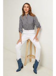 Fleur de Lin Bluzka w kolorze granatowym rozmiar: XXL. Niebieskie bluzki damskie Fleur de Lin, xxl, bez wzorów, bez kołnierzyka, bez ramiączek. Za 109.26 zł.