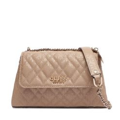 Torebka Guess. Brązowe listonoszki damskie Guess, z aplikacjami, bez dodatków. Za 639.99 zł.