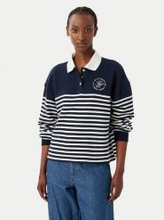 Tommy Hilfiger Bluza WW0WW50036 Granatowy Regular Fit. Niebieskie bluzy damskie Tommy Hilfiger, xl, bez wzorów, z bawełny, bez kaptura. Za 699.99 zł.