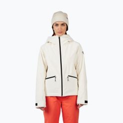 Kurtka narciarska damska Rossignol Rochrun Insulated. Białe kurtki sportowe damskie Rossignol, na zimę, bez wzorów, bez kaptura. Za 1,099.00 zł.