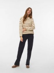 Vero Moda Sweter w kolorze beżowym rozmiar: XL. Brązowe swetry klasyczne damskie Vero Moda, xl, bez kołnierzyka. Za 131.12 zł.