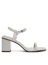 Calvin Klein Sandały Block Heel Sandal 75 Lth HW0HW02650 Szary. Szare sandały damskie Calvin Klein, bez wzorów, ze skóry, bez obcasa, na słupku, bez zapięcia. Za 489.99 zł.