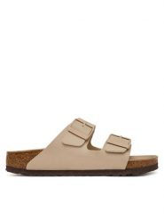 Birkenstock Klapki Arizona 1031510 Beżowy. Brązowe klapki damskie Birkenstock, bez wzorów, z syntetyku, bez obcasa, bez zapięcia. Za 381.99 zł.