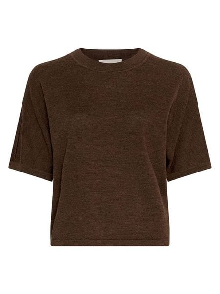 MOSS COPENHAGEN Wełniany sweter "Nema" w kolorze ciemnobrązowym rozmiar: XS/S. Brązowe swetry klasyczne damskie Moss Copenhagen, s, z wełny, bez kołnierzyka. Za 169.67 zł.