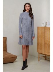 Soft Cashmere Sukienka dzianinowa w kolorze szarym rozmiar: 38/40. Szare sukienki damskie Soft Cashmere, bez wzorów, z dzianiny, bez ramiączek. Za 104.99 zł.