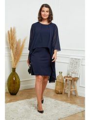 Curvy Lady Sukienka w kolorze granatowym rozmiar: 44/46. Niebieskie sukienki damskie Curvy Lady, bez wzorów, klasyczne, bez ramiączek. Za 140.45 zł.