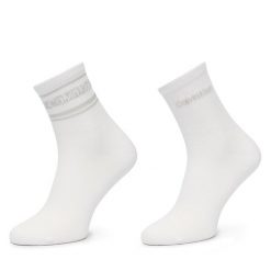 Skarpety długie Calvin Klein. Białe skarpetki damskie Calvin Klein, bez wzorów. Za 64.99 zł.