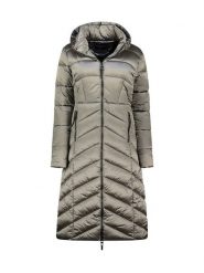 Geographical Norway Płaszcz zimowy "Blanche" w kolorze szarym rozmiar: XL. Szare płaszcze damskie Geographical Norway, na zimę, xl, bez wzorów, z puchu, bez kaptura. Za 250.94 zł.