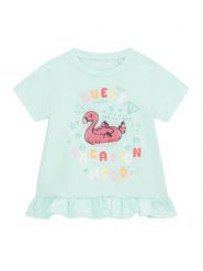 Guess T-Shirt K6GI16 K6YW4 Zielony jasny Regular Fit. Zielone koszulki i t-shirty dziewczęce Guess, z aplikacjami, z bawełny, bez kołnierzyka, bez ramiączek. Za 114.99 zł.