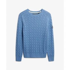 Sweter damski Superdry. Niebieskie swetry klasyczne damskie Superdry, na zimę, bez kołnierzyka. Za 284.00 zł.