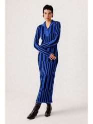 SKFK Sukienka "Jare" w kolorze niebiesko-czarnym rozmiar: 34. Niebieskie sukienki damskie SKFK, bez wzorów, z bawełny, bez ramiączek. Za 404.99 zł.