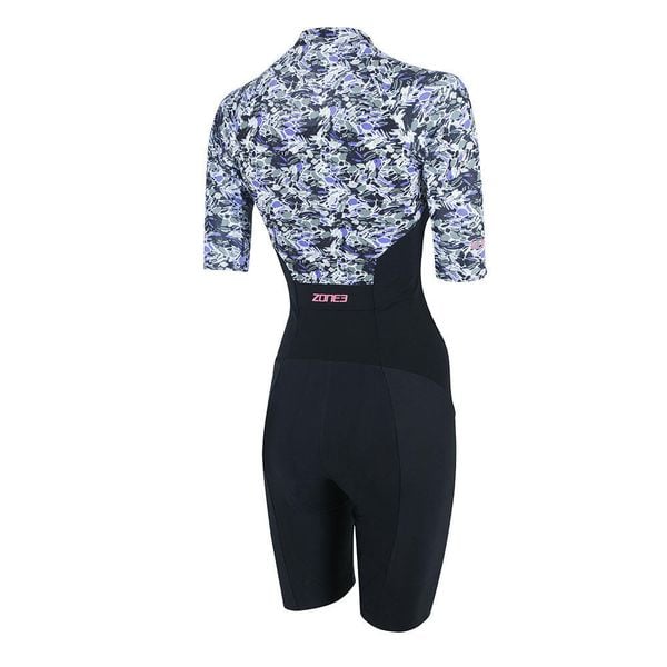 Kombinezon triathlonowy damski ZONE3 Lava Short Sleeve Trisuit. Czarne kombinezony damskie ZONE3, m, bez wzorów, sportowe, bez kołnierzyka, bez ramiączek. Za 1,099.00 zł.