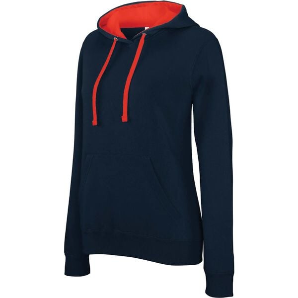 Bluza damska z kapturem Kariban Contrastée. Czarne bluzy damskie KARIBAN, s, bez wzorów, z bawełny, z kapturem. Za 158.50 zł.