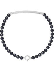 Pearl Addict Bransoletka "Love Gourmette" z perłami w kolorze tahiti rozmiar: onesize. Niebieskie bransoletki damskie Pearl Addict, srebrne. Za 208.99 zł.