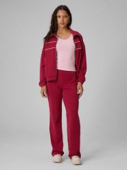 4F Spodnie dresowe z prostymi nogawkami z modalem damskie - burgundowe S. Czerwone spodnie dresowe damskie 4F, s, bez wzorów, z dresówki. Za 149.99 zł.