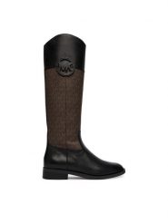 MICHAEL Michael Kors Kozaki Kimmee 40F6KMFB5B Brązowy ciemny. Brązowe kozaki damskie MICHAEL Michael Kors, ze skóry, bez obcasa, na płaskiej podeszwie, bez zapięcia. Za 1,239.00 zł.