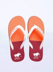 Polo Sylt Japonki w kolorze pomarańczowo-czerwonym rozmiar: 44/45. Czerwone klapki damskie Polo Sylt, bez wzorów, z otwartym noskiem, bez obcasa, bez zapięcia. Za 56.99 zł.