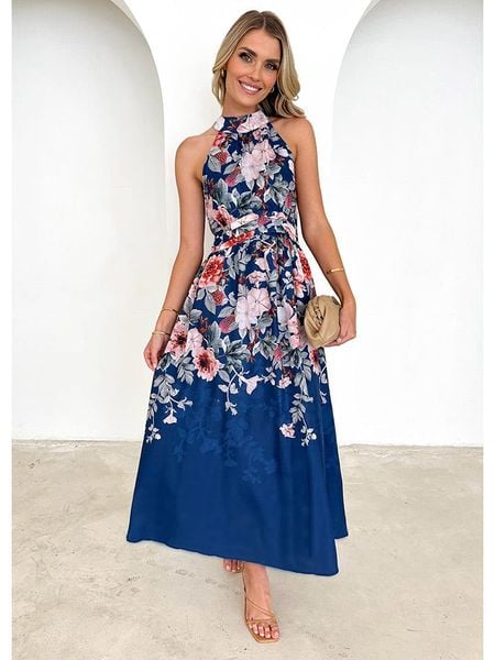 Tazga Sukienka w kolorze niebieskim rozmiar: 40. Niebieskie sukienki damskie Tazga, bez wzorów, bez ramiączek. Za 158.10 zł.